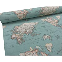Confección Saymi Metraje 0-50 MTS Tejido loneta Estampada Ref. Atlas Turquesa- con Ancho 2-80 MTS.